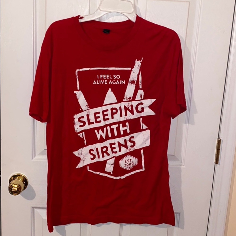 Large Red Sleeping With Sirens T-shirt